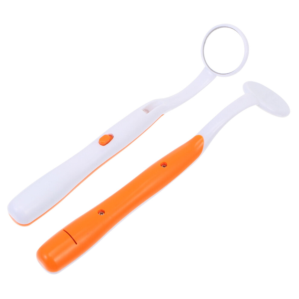 Dental oral care lighted mirror set 2 pcs