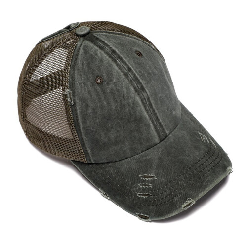 Gorra de béisbol para mujer con coleta y parte trasera de malla. 1