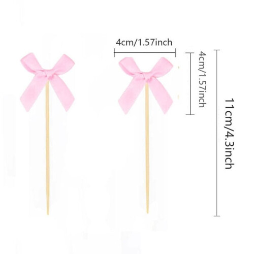 Bowknot Cake Toppers Set Romance Theme 10 Pieces 1