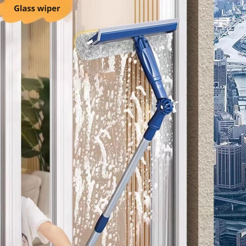 Brosse de nettoyage de vitres avec manche long réglable 1
