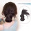 Feathered Bun Wig Clip-in Black Soft Hair Piece 3