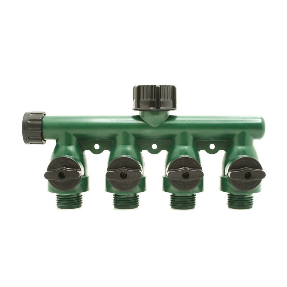Thrifco 4-Way Garden Hose Manifold With Shut-Off Valves 9357860741798