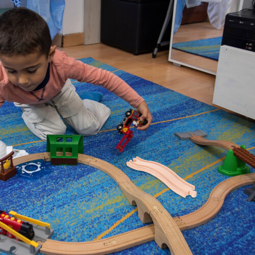 Wooden Train Track Playset DIY Railway Scene 2