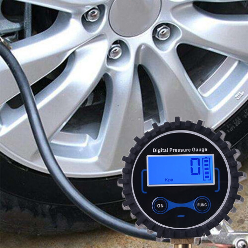Digital Tyre Pressure Gauge with Hose and Backlight LCD 1