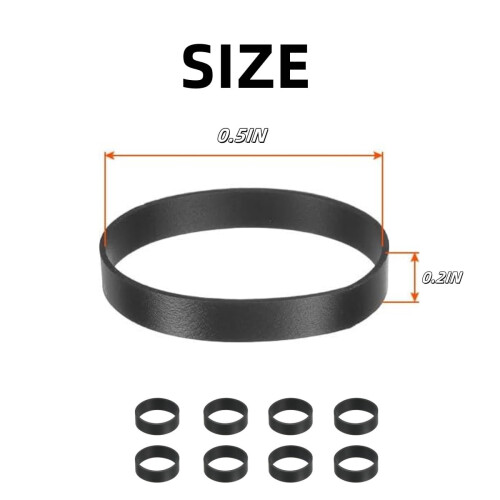Silicone Bands 0.5 x 0.2 in 200 Pack Black 1