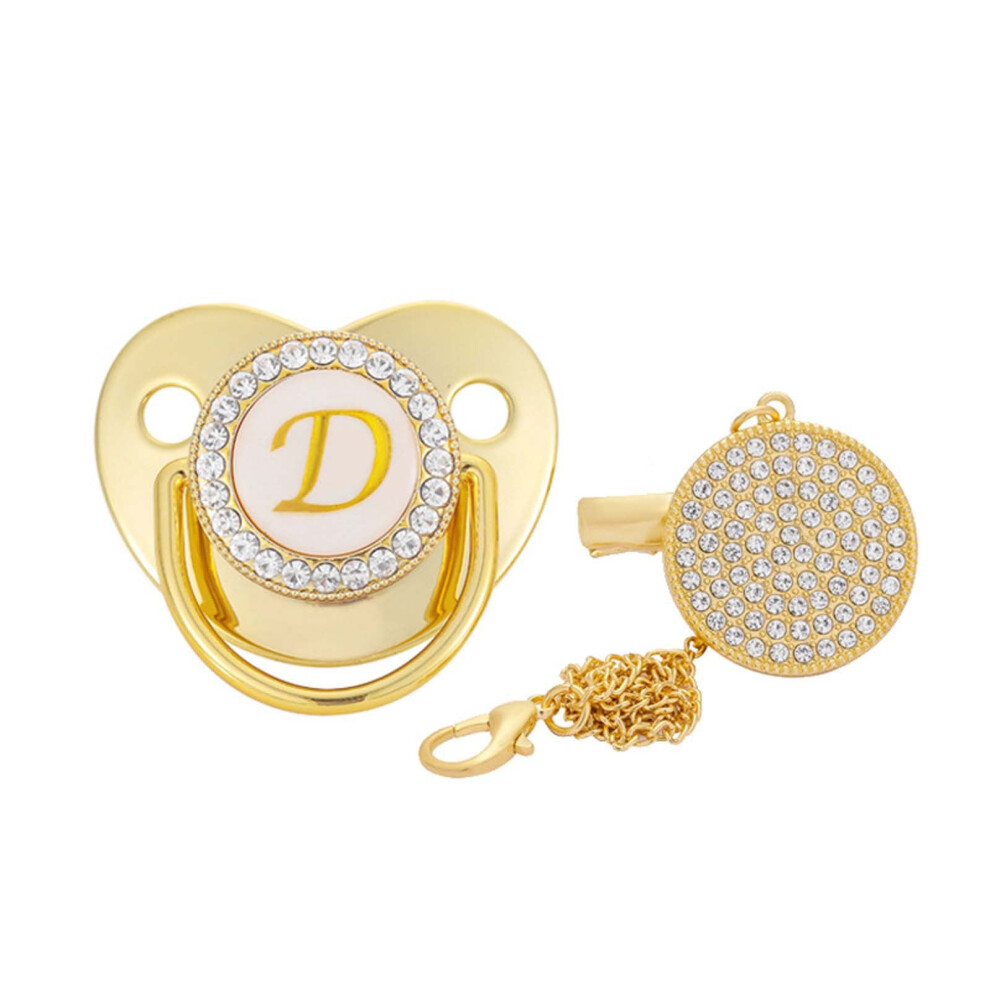 Silicone baby pacifier with initial clip 1 piece