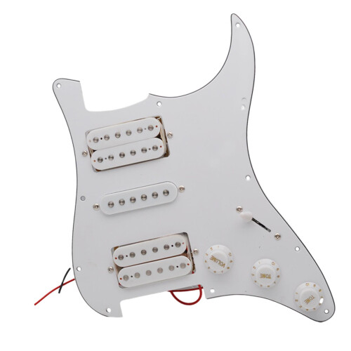 Electric Guitar Pickguard HSH Prewired White 2