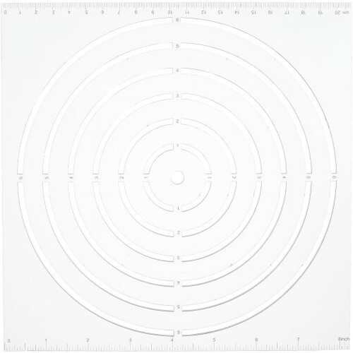 21cm διαφανής ακρυλικός χάρακας για καπιτονέ, στρογγυλός χάρακας patchwork, πρότυπα