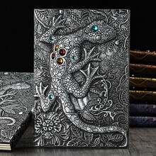 Vintage Embossed Leather Journal A5 with Pen Set
