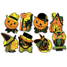 Vintage Retro Beetle Halloween Decorations Die-Cut Set