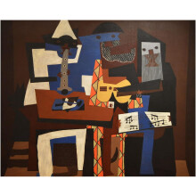 AEFER Tableau Pablo Picasso, Affiche des Trois Musiciens sur toile, Décoration murale abstraite pour bureau, salon, chambre, Compatible avec les