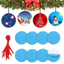 Christmas sublimation ornament blank round double-sided red