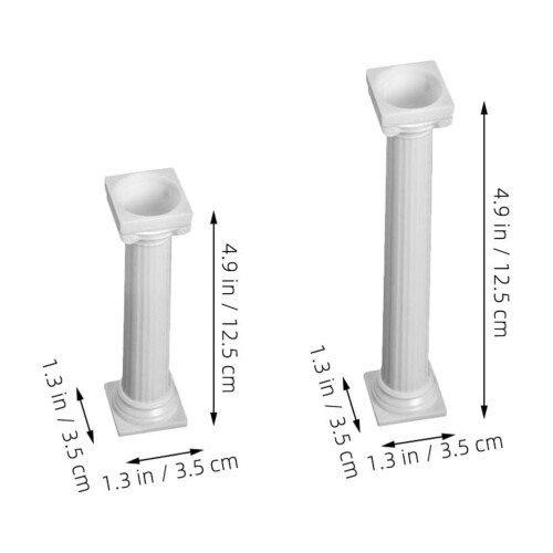 White Plastic Cake Support Pillars 8 Pieces 1