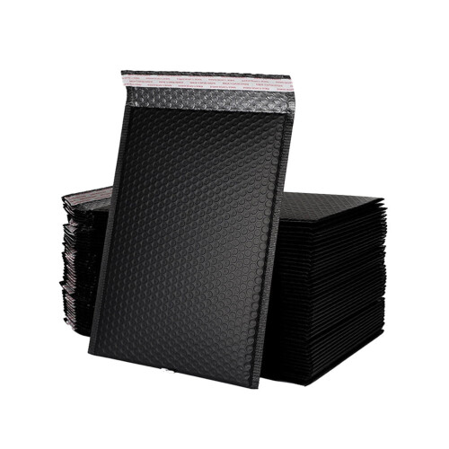 Black Poly Bubble Mailers Packaging Peel Seal 50