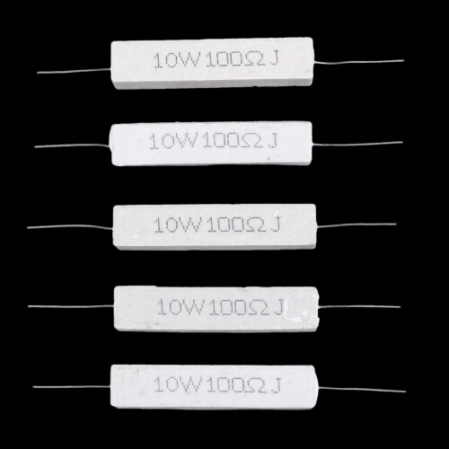 5 τεμάχια 10W Watt 100Ohm 5% αξονικές αντιστάσεις τσιμέντου με περιέλιξη σύρματος 1