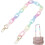 Alça de corrente colorida em acrílico para bolsa, 64 cm (25,2 polegadas), em resina, para substituição de alça de ombro curta, arco-íris, com 1