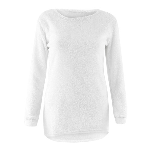 Women's Lightweight Crew Neck Sweater White 3XL 1