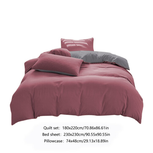 Organic Cotton Bedding Set 300 TC 4-Piece Red 1