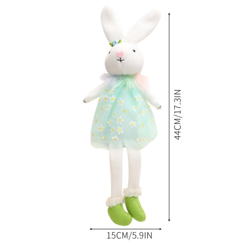 Easter Plush Bunny Decor Yellow 17.3in Stuffed Bunny with 2