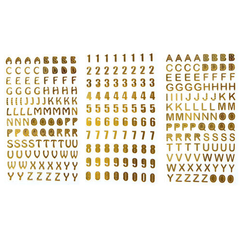 Journal Letter Stickers Gold Silver 9 Sheets 1