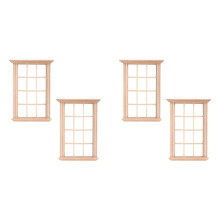 4Pcs Furniture Doll House Miniature Window Frame Model Decoration Windows Dollhouse Furniture Toy
