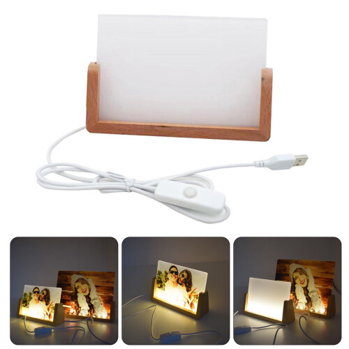 Acrylic Photo Frame with LED Base for Wedding and Art 1