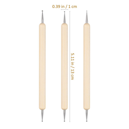 Clay Embossing Sculpting Tools Set Wood Steel 3 Pcs 1