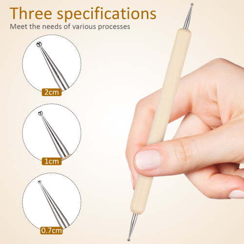 Clay Embossing Sculpting Tools Set Wood Steel 3 Pcs 2