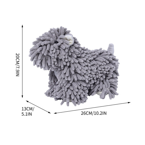 Chenille Hand Towel Soft Absorbent Gray 1 Pack 2