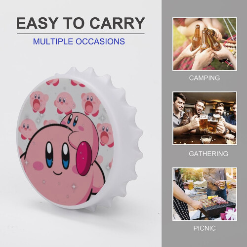 Μαγνητικό ανοιχτήρι μπουκαλιών Kirby με μαγνήτες ψυγείου - Αυτοκόλλητο - Μοναδική 2