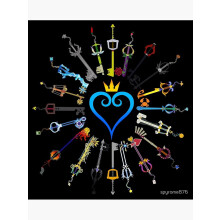 Affiche Kingdom Hearts Keyblades encadrée/non encadrée