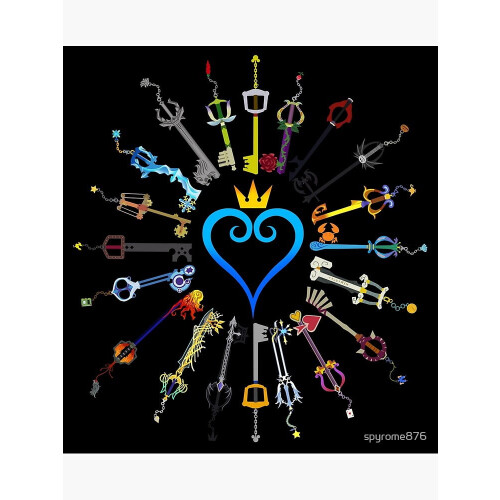 Affiche Kingdom Hearts Keyblades encadrée/non encadrée