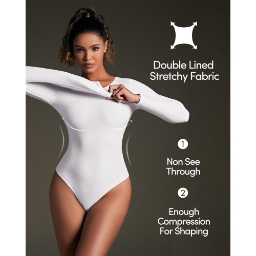 Women's Long Sleeve Crew Neck Slimming Bodysuit 1
