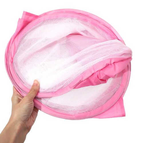 Portable Breathable Pet Playpen Pink Polyester 100 cm 1