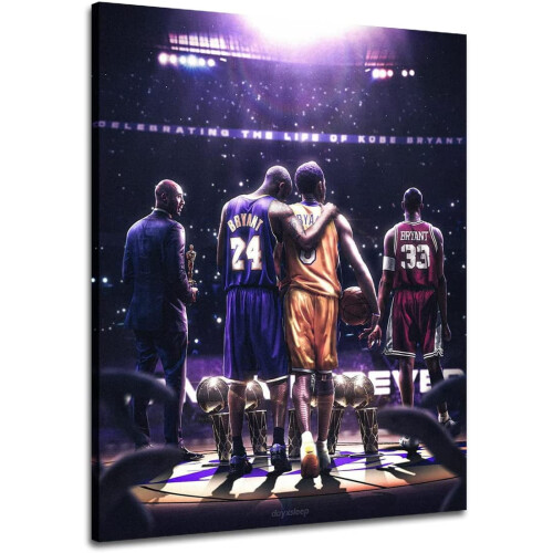 Aaroca EXPOTE Αφίσα σε καμβά με τον Kobe Bryant, Mamba Mentality Εμπνευσμένη διακόσμηση σπιτιού για