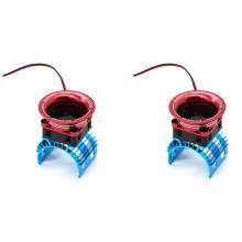 2X Motor Kylflänslock+Kylfläkt för A959-B 144001 124019 HSP 1/8 1/10 RC Car 540 550 3650 Storlek Motor Kylfläns