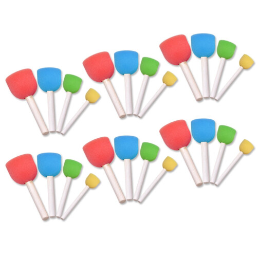 Guangmc round paint sponge brush set 24 pcs 1