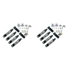 2X Metalen Schokdemper voor en Achter met Vaste Beugel voor WPL D12 1/10 RC Auto Upgrades Onderdelen Accessoires, Zwart