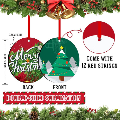 Christmas sublimation ornament blank round double-sided red 1