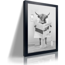 Funny Monkey Bathtub Wall Art Black White Canvas 24x36 in