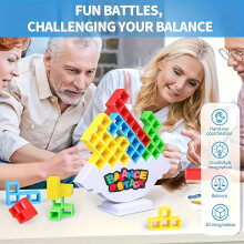 (41pcs) Balance Tower Game: leuke stapeltorenuitdaging - bordspel voor familiefeesten met wiebelige basis, strategie en snelle