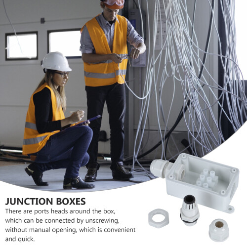 White Electric Metal Box Waterproof Outdoor 2 Count 1