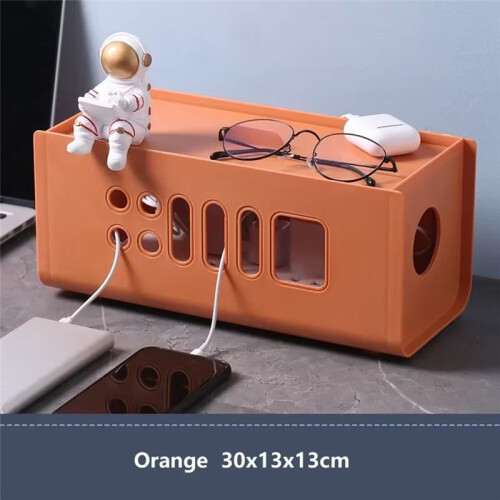 Cable Organizer Box for Desk - Electric Socket Storage, Power Cord Holder, Desktop Plug-in Board Management C 2