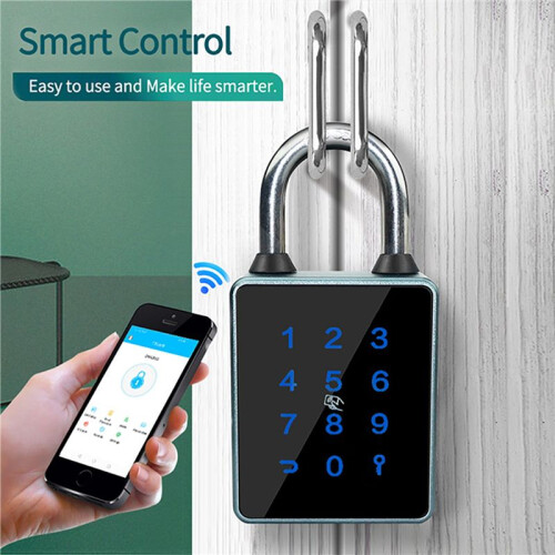 2X TTLock Password  Padlock Touch Screen RFID IC Card Key Home Security Waterproof Cabinet Electronic Padlock