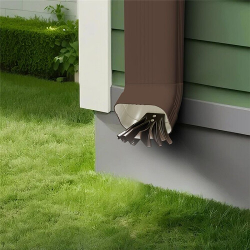 2PCS Gutter Downspout Diverter, Gutter Downspout Extensions for Rainwater Dispersal, Rain Gutter Disperser Brown 2