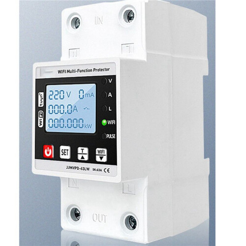 2X 63A TUYA WiFi  Earth Leakage Over Under Voltage Protector Relè Interruttore Automatico Timer  Powers KWh Meter 2