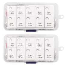 240PCS 304 Stainless Steel E Clip Washer Assortment Kits Circlip Retaining Ring for Shaft Fastener M1.5-M10