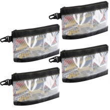 4 Pcs Small Tool Zipper Pouch, Portable Tool Bag, Small Transparent PVC Material, Bank Bag, Waterproof and Antistatic