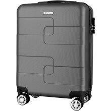 WORLD EXPLORER Cabin Suitcase 55 x 40 x 20 cm,34L ABS Hard Shell Hand Luggage with 4 Wheels,3 Level Telescopic Handle,Combination Lock, Dark Grey