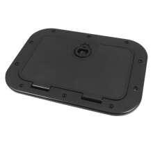 4X Marine Deck Plate Access Cover Pull Out Inspection Hatch with for Boat Kayak Canoe, 380 X 280mm -Black